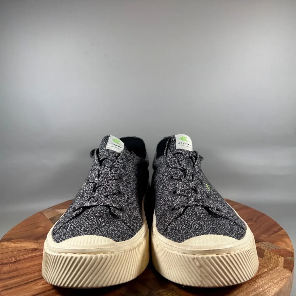 Cariuma IBI Low Grey Bamboo Knit Sustainable Sneakers Mens 10.5 Womens 12